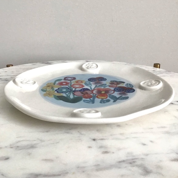 Anthropologie Francesca Kaye Handpainted Glazed Plate New In Box - Picture 9 of 10